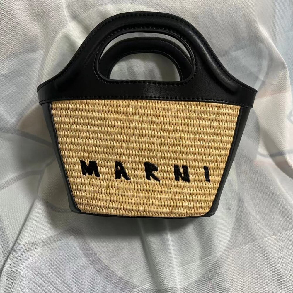 👜 MARNI Itty Bag • Women Shoulder Bag Curved Base • Gold Hardware